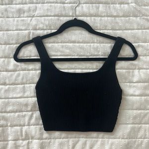 Aritzia Ribbed Black Cropped Tank